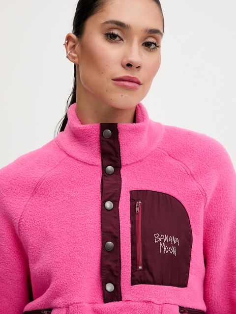 Banana Moon bluza polarowa Hillside damska kolor różowy gładka NUZZLE.HILLSIDE