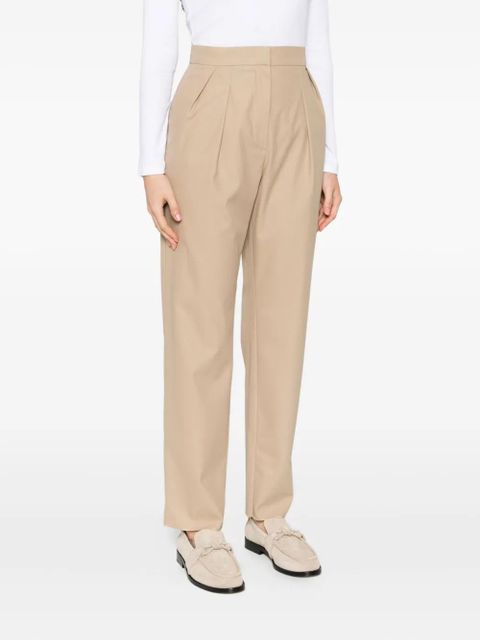 Max Mara Dede pleated raw-edge trousers - Neutrals