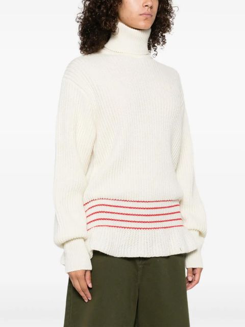 Chloé ribbed turtleneck stripe-detail sweater - Neutrals - zdjęcie produktu nr 2