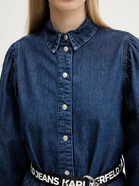 Karl Lagerfeld Jeans sukienka jeansowa kolor granatowy mini prosta A3W13014