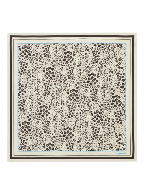 Claudie Pierlot Leopard Print Border Scarf - Neutrals - zdjęcie produktu nr 1