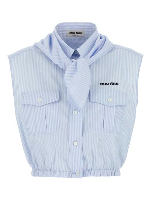 Miu Miu poplin shirt - Blue - zdjęcie produktu nr 1