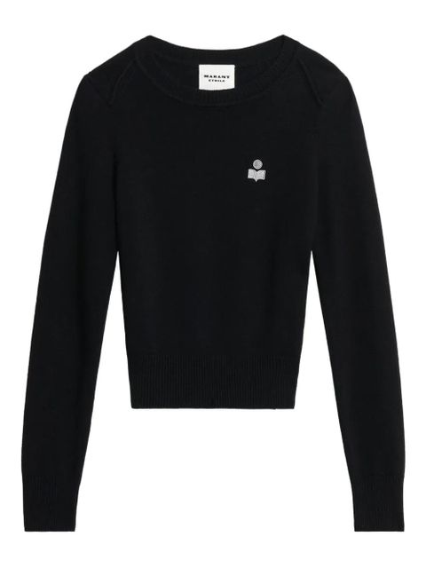 MARANT ÉTOILE Abelle gathered-sleeves embroidered-logo sweater - Black - zdjęcie produktu nr 1