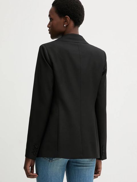 Blugirl Blumarine marynarka z dodatkiem wełny kolor czarny dwurzędowa gładka RF5264.T207A