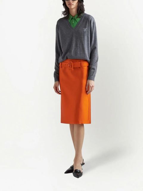 Prada V-neck cashmere jumper - Grey