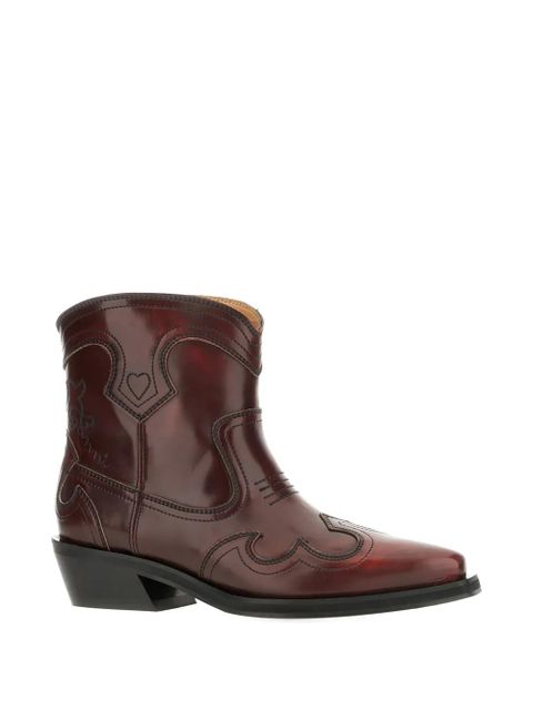GANNI heart-motif leather boots - Red - zdjęcie produktu nr 2