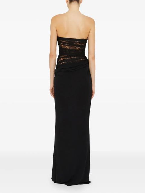 Christopher Esber Salacia lace-panelled maxi gown - Black