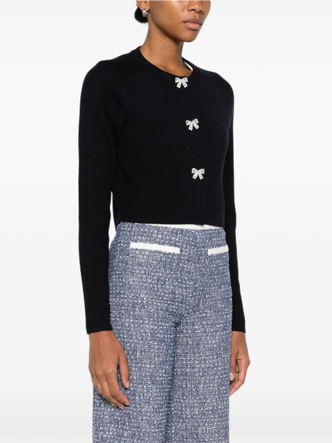 Maje bow-detail cardigan - Blue