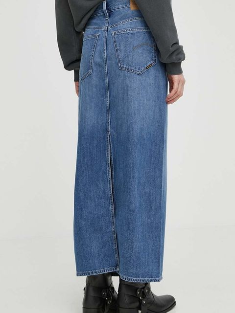 G-Star spódnica jeansowa kolor niebieski maxi prosta