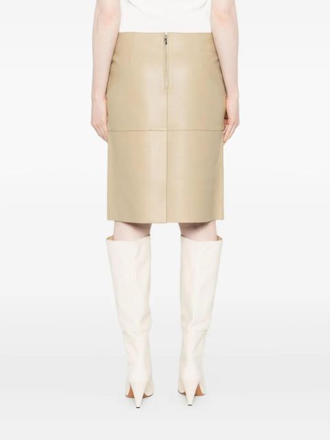 TOTEME paneled leather skirt - Neutrals