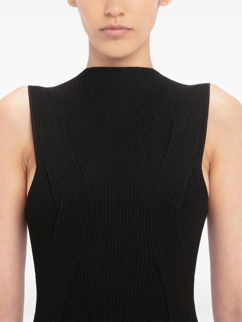 Victoria Beckham pleat-detailing sleeveless maxi dress - Black