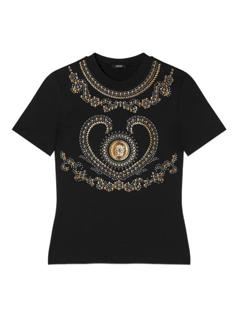 Versace crystal-embellishment T-shirt - Black - zdjęcie produktu nr 1