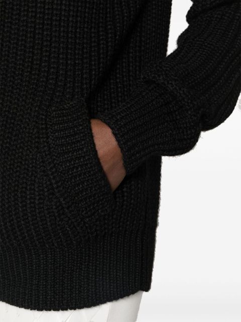 Prada enamel-triangle zip-up cardigan - Black