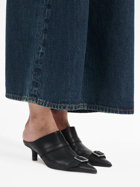 MM6 Maison Margiela Rider 50mm pointed-toe mules - Black