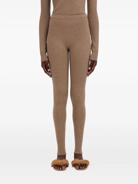 Ferragamo elasticated-waistband virgin-wool leggings - Neutrals - zdjęcie produktu nr 1