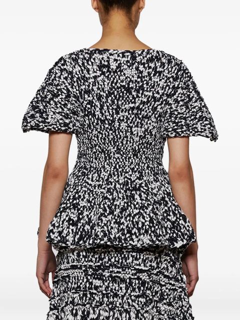 KHAITE Mathilde bubble-sleeve peplum top - Blue