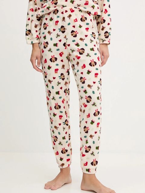 United Colors of Benetton spodnie piżamowe damska kolor beżowy 39EZ3F04V - zdjęcie produktu nr 1