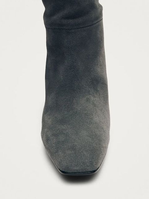 Alohas botki zamszowe Kalila damskie kolor szary na szpilce S101173-01