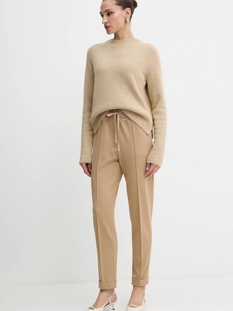 BOSS sweter z domieszką wełny damski kolor beżowy 50478315