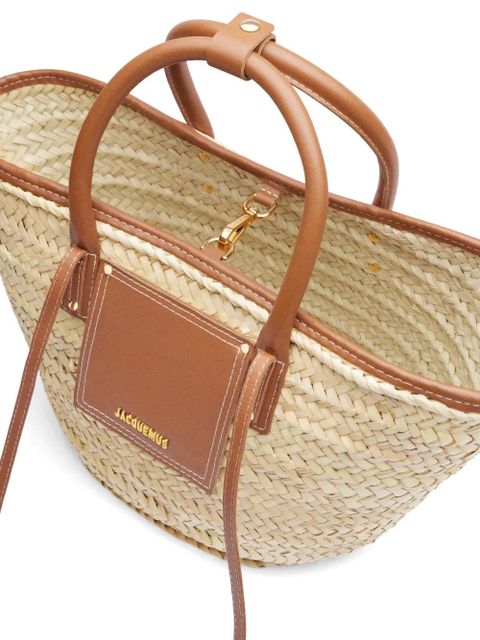 Jacquemus Soli straw tote bag - Neutrals