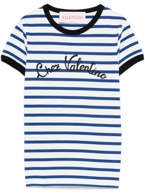 Valentino Garavani striped jersey T-shirt - Blue