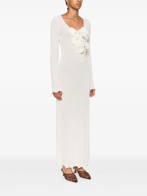 Magda Butrym floral-appliqué maxi dress - White