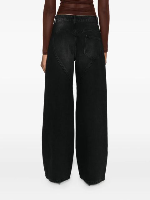 AREA crystal-embellished jeans - Black