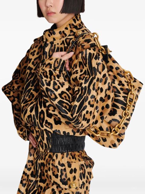 Balmain medium Sync leopard-prin shoulder bag - Brown - zdjęcie produktu nr 2