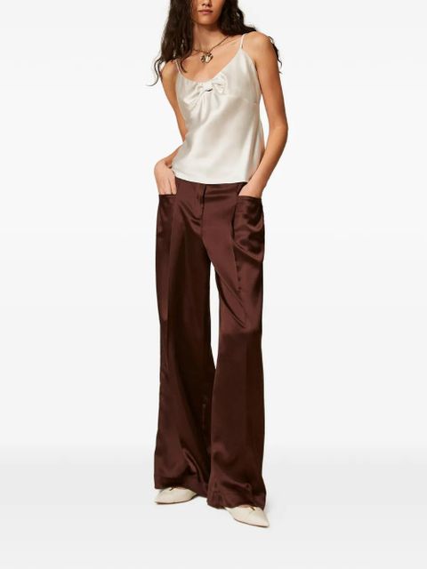 TWINSET satin palazzo trousers - Brown - zdjęcie produktu nr 2