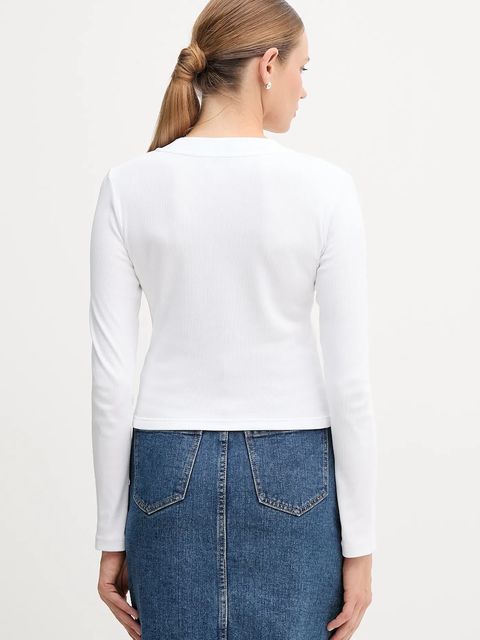 Calvin Klein Jeans longsleeve kolor biały LV047A803G - zdjęcie produktu nr 2