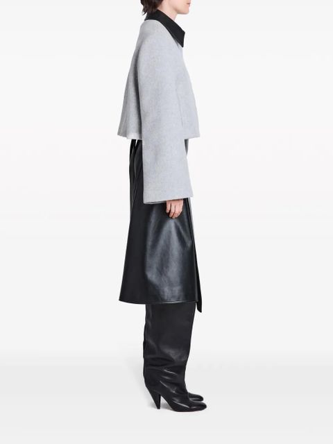 Proenza Schouler Bridget leather-collar cropped jacket - Grey