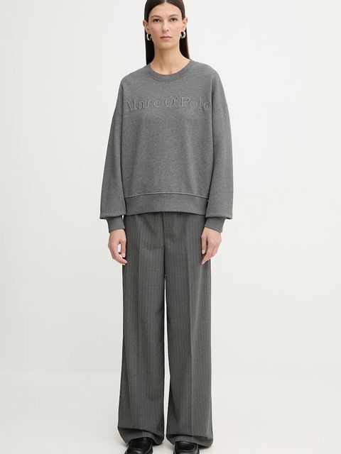 Marc O'Polo bluza bawełniana damska kolor szary gładka 600407354175