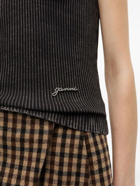 GANNI ribbed tank top - Black
