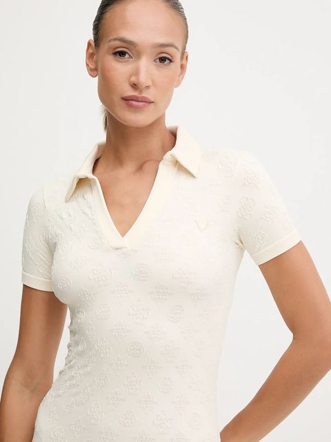 Guess sukienka PEONY kolor beżowy mini dopasowana V5YK05 Z3OA0