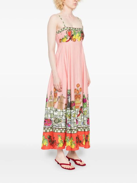 ALEMAIS floral-print A-line dress - Pink