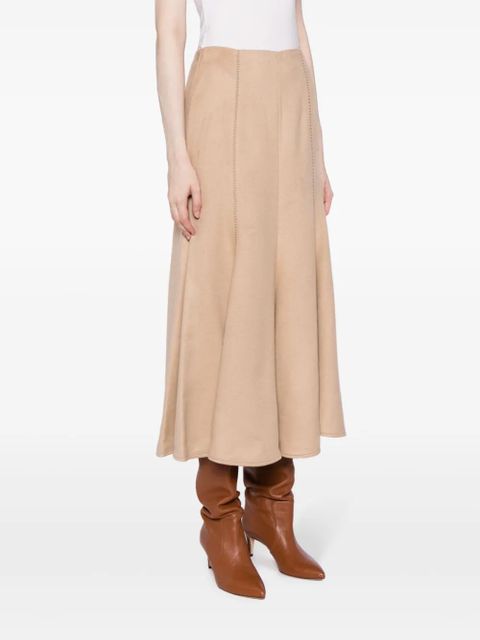 Gabriela Hearst Amy suede flared skirt - Neutrals