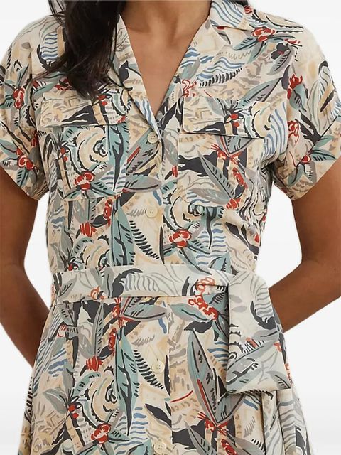 Lauren Ralph Lauren floral-print belted dress - White