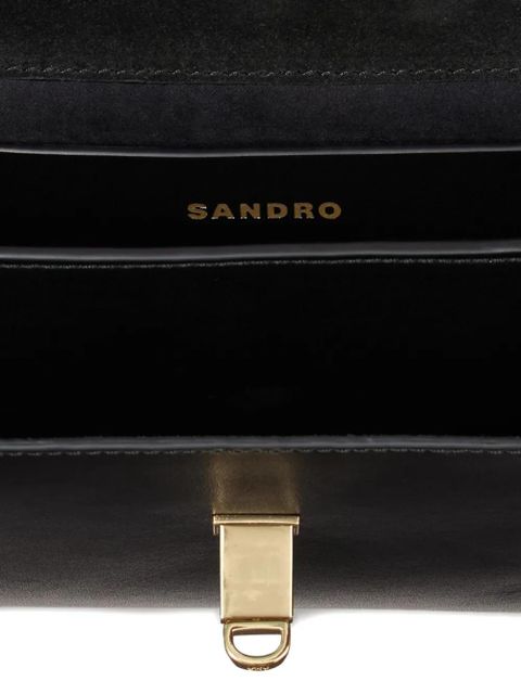 SANDRO leather shoulder bag - Black