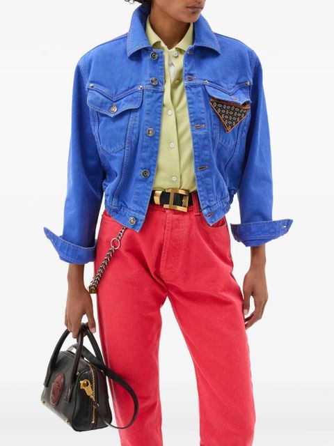 Versace buttoned crop jacket - Blue - zdjęcie produktu nr 2