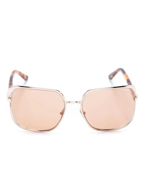 TOM FORD Eyewear oversized-frame metal sunglasses - Brown - zdjęcie produktu nr 1