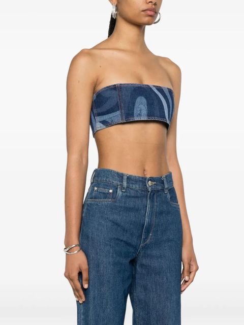 PUCCI Marmo-print bandeau top - Blue