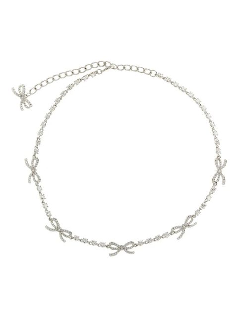Self-Portrait crystal-bow necklace - Silver - zdjęcie produktu nr 1