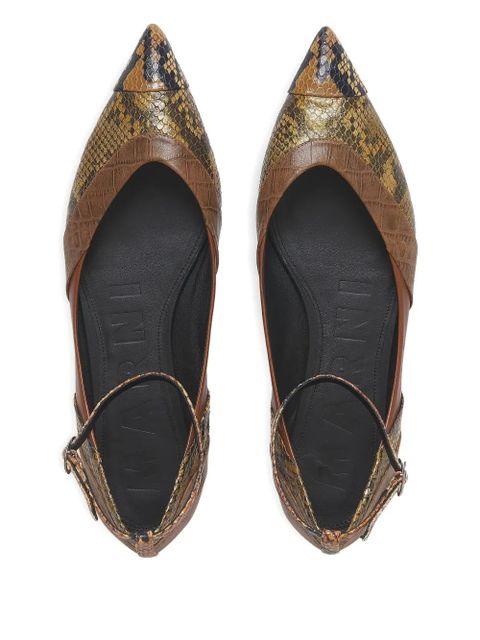 Marni ankle-strap pointed-toe flats - Brown