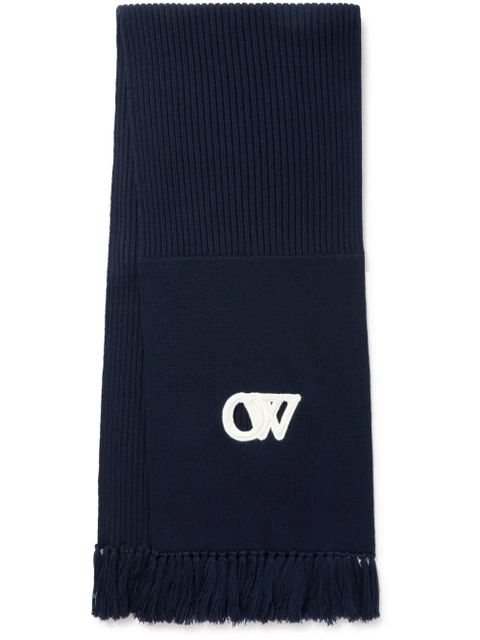 Off-White OW-motif wool scarf - Black - zdjęcie produktu nr 1