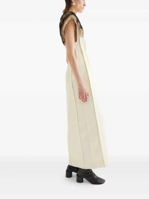 Jil Sander fur-trimmed sleeveless maxi dress - Neutrals - zdjęcie produktu nr 2