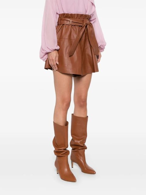 ZIMMERMANN Harmony leather shorts - Brown