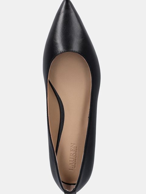 Lauren Ralph Lauren baleriny skórzane Londyn kolor czarny 802P09039001