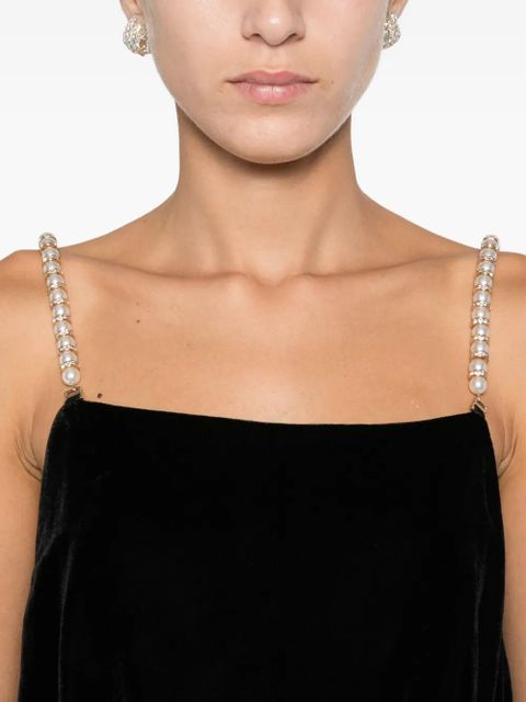 SANDRO jewel-strap velvet jumpsuit - Black