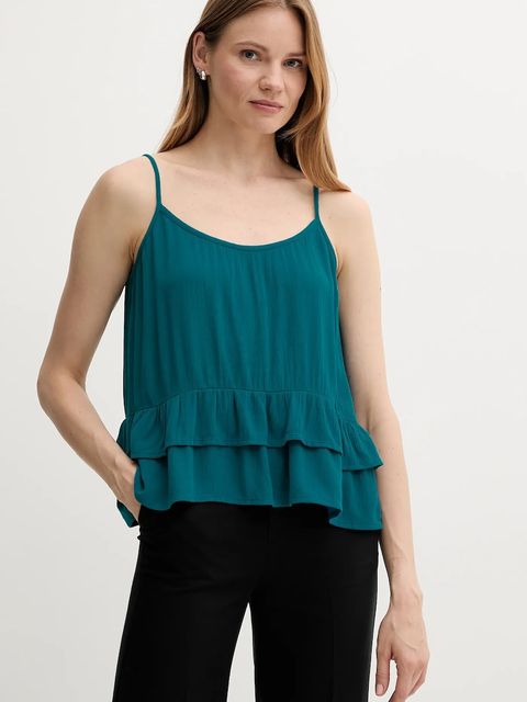 United Colors of Benetton bluzka damska kolor turkusowy gładka 4VW95H00B