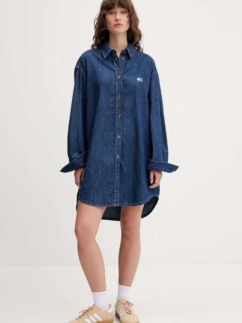 Tommy Jeans sukienka jeansowa kolor niebieski mini oversize DW0DW21420